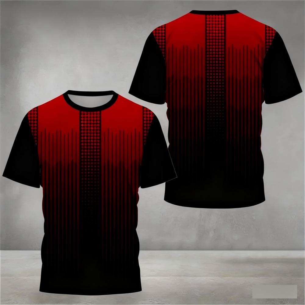 New 3D-printed Men's T-shirt for Summer Outdoor Sports and Fitness, Casual and Fashionable, Quick-drying and Breathable