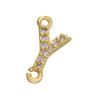 CZ Crystal 26 Initial Letter A-Z Charms Gold Plated Brass Connector for Necklace Bracelet Jewelry Accessories :VD1114