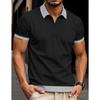 Summer Polo-neck Casual Fashion Patchwork Tee Male Short Sleeve Top Men Pullover T-shirt Men's Clothing