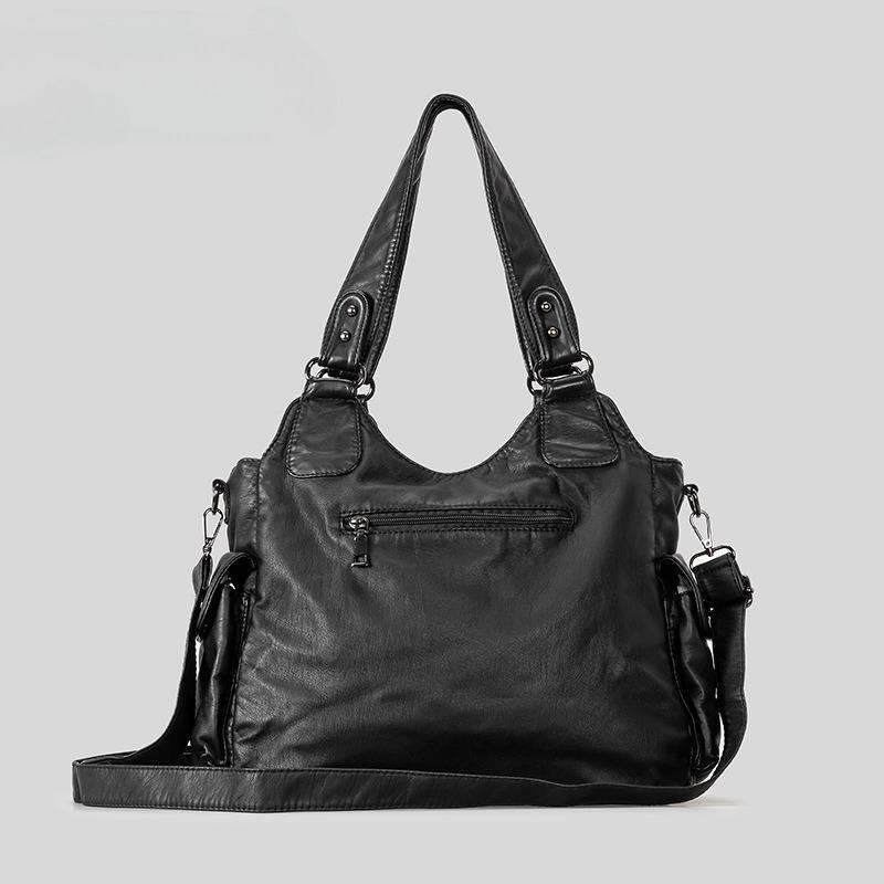 Vintage Punk Shoulder Bags Pu Leather Shoulder Crossbody Bags Large Capacity Luxury Tote Bags Travel Commuter Bag
