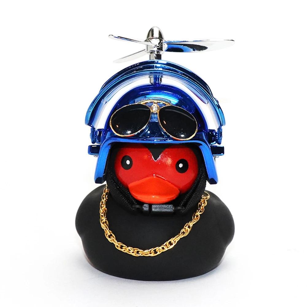 Motorcycle Accessories Helmet Broken Wind Small Black Duck Dashboard Rearview Mirror Standing Camouflage Helmet Mini Black Duck