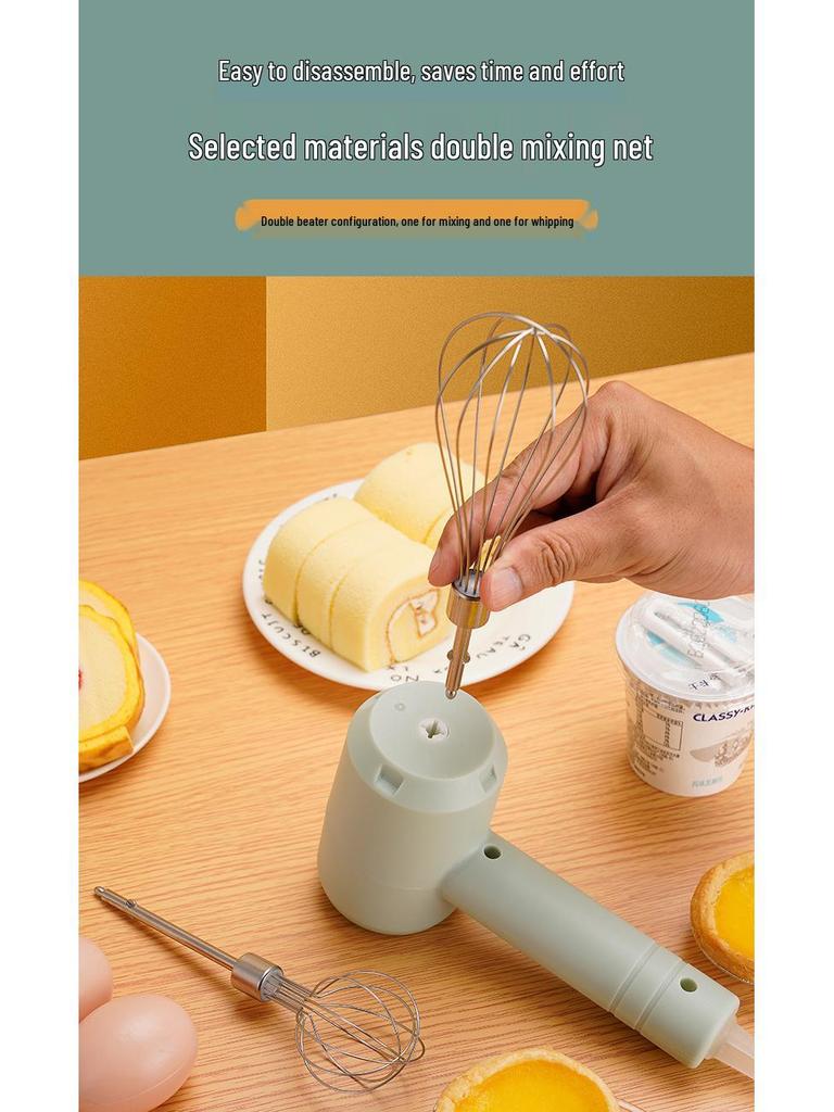 Wireless Rechargeable Handheld Egg Beater for Baking: Cream, Cake, & Egg White Frother Mixer