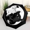 1pc Cats YinYang Automatic Open 8-Rib Windproof Umbrella, Travel & Commuting, Suitable for All Seasons