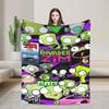 Warm Soft BlanketKids Travel Invaders Zims Gir Throw Blanket  Flannel Bedspread For Couch Chair Sofa Bed Print Sofa Bed Cover