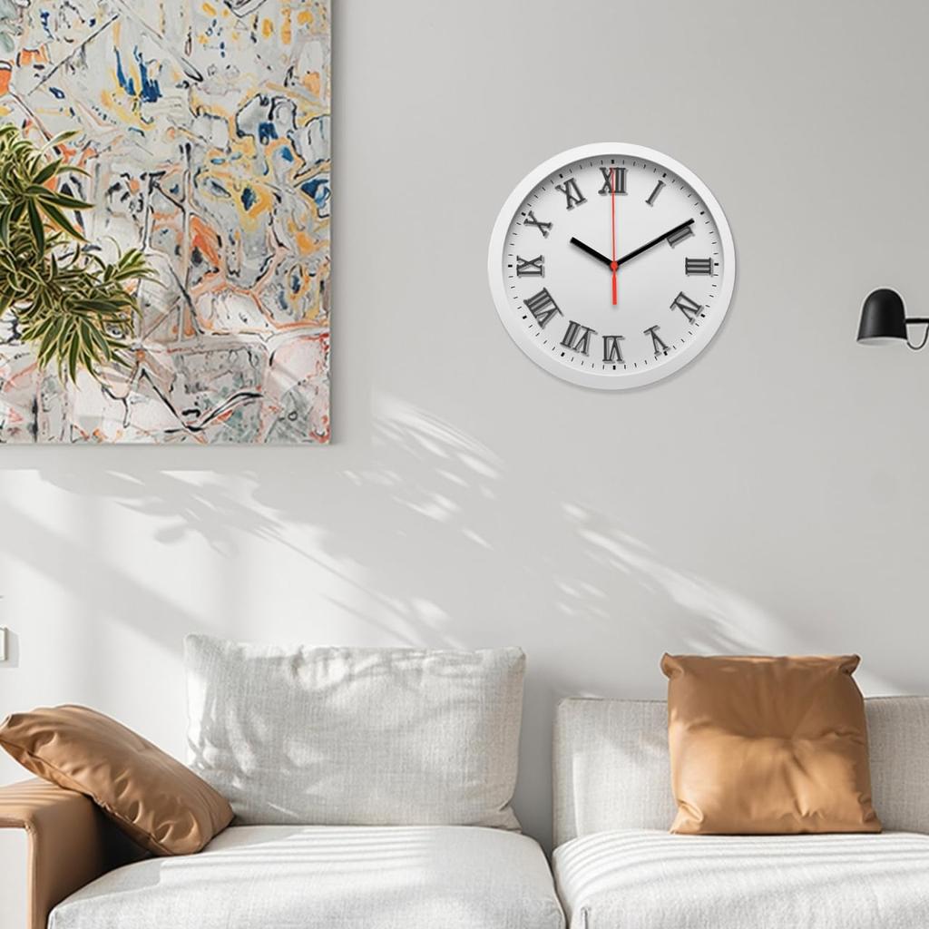 ibasenice Clock Parts, Numbers, Set of 6, Arabic Numerals, Roman Numerals, Plastic, Wall Clock Dial Replacement, Repair, DIY Parts