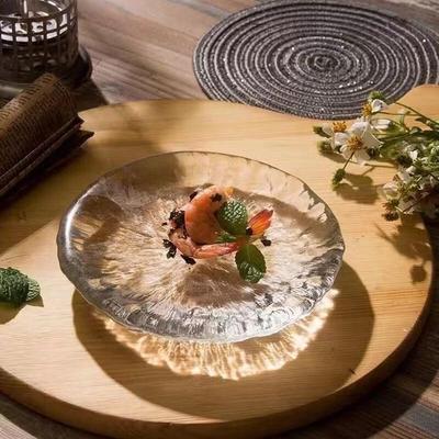 ZISIZ Round Transparent Glass Serving Plate