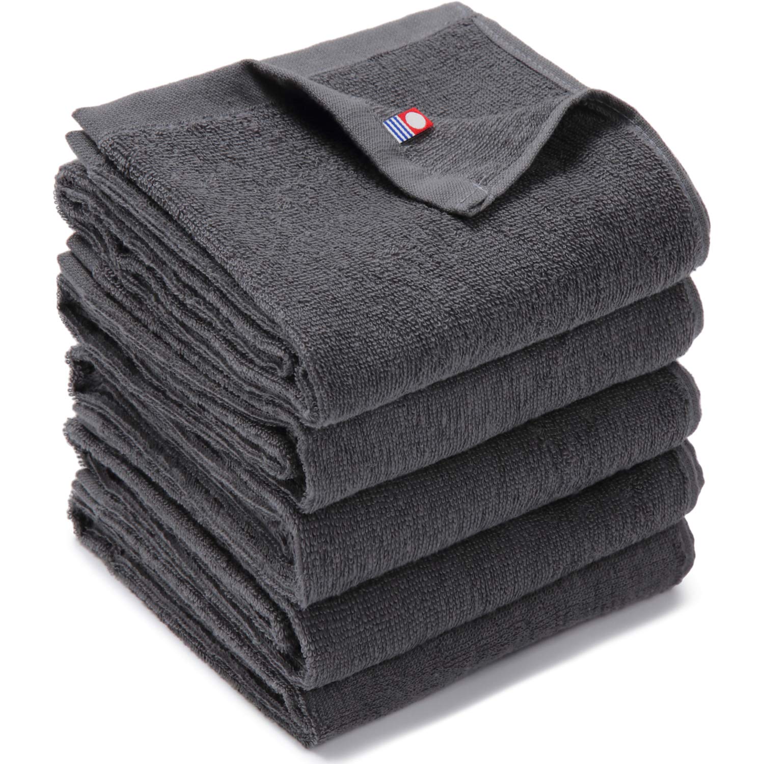 

Полотенце Имабари Набор из 5 хлопковых полотенец для лица 31 x 86 см Сделано в Японии Полотенца для коммерческого использования Салоны красоты Умывание лица Лицевые полотенца Однотонные Уход