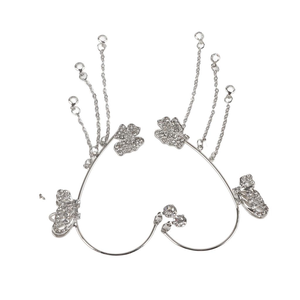 Butterfly Tassel Style Zircon Earrings for Women Girls No Piercing Butterfly Flower Tassel Long