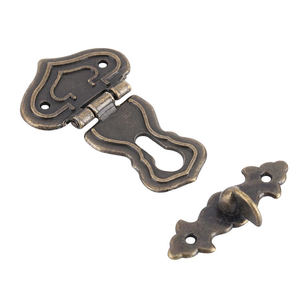 10 kusů Retro Styl Bronzový Tón Šperkovnice Zámek Západka Hasp Dřevěná Krabička