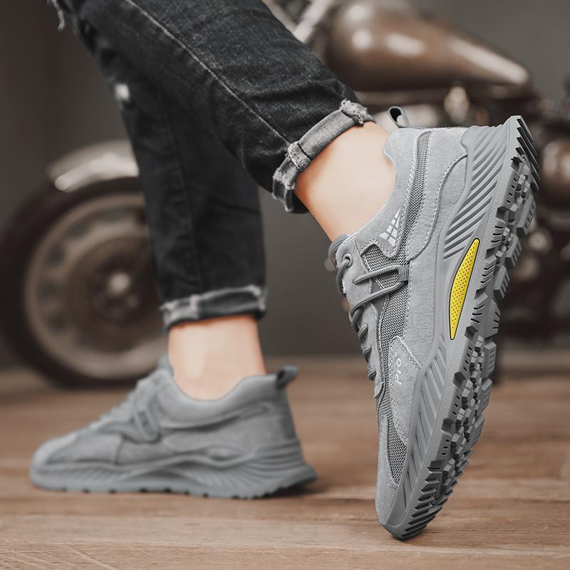 Fashion Male Breathable Comfortable Outdoor Shoe Male Shoes Spring Autumn Mens Sneakers Leather Lace-Up Fashion Men's Vulcanize Shoes