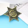 Hexagon Star Sheriff Badge Brooch Cowboy Outfit Accessories Jewelry Gift Wholesale
