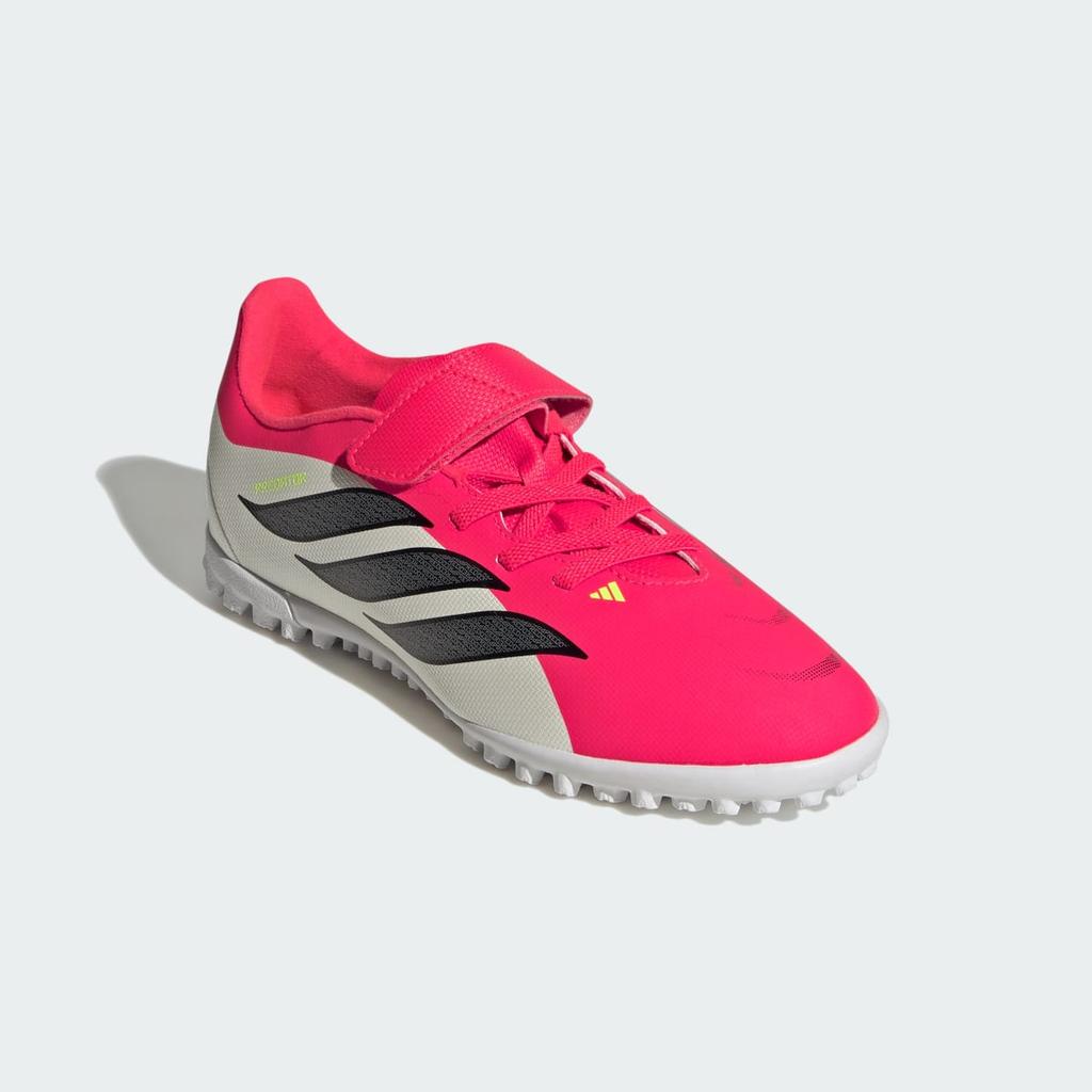 adidas PREDATOR CLUB Hook-and-Loop Turf Football Kids JS0367 Kids' Performance Sports Shoes Lucid Red / Core Black / Cloud White