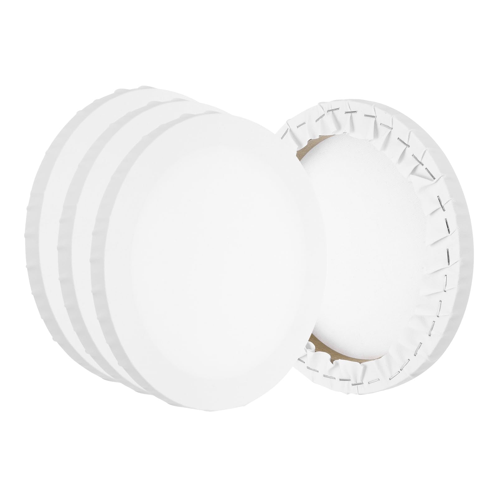 

PATIKIL Stretched Canvas, Set of 6, 25cm (10 ) Round, White, Unused, Primed Cotton Canvas Panels for Acrylic, Oil, and Watercolor Painting