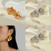 Gorgeous Multi-layered Alloy Flower Earrings With Unique Leaf Patterns Ideal For Any Occasion