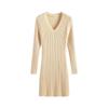 Women's Slimming V-Neck Knitted Sweater Dress - Autumn/Winter, Sexy Slim-Fit, Tight Hip-Hugging Design