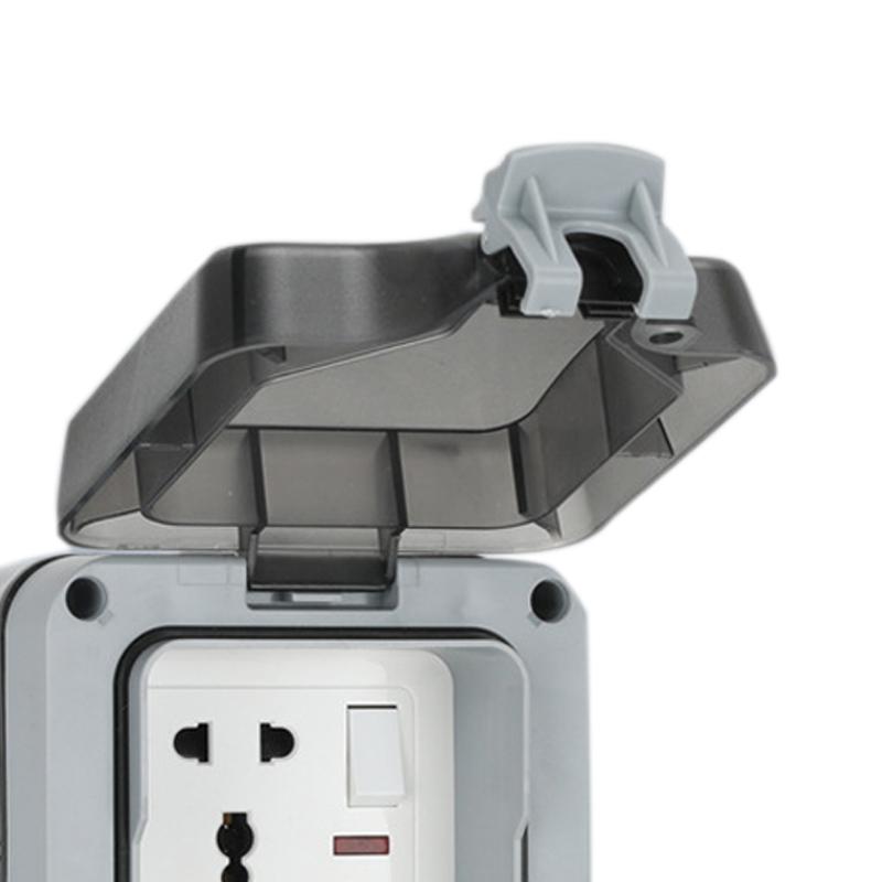 Outdoor Waterproof Socket IP66 Corrosion Resistance Anti Splashing Wall Mounted Patio Outlet for