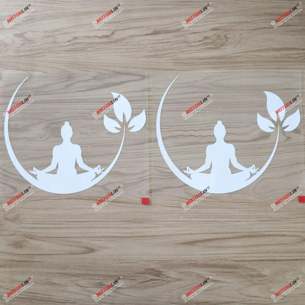 2 шт. Белые 4  Наклейка-декаль для йоги и медитации Автомобильная виниловая Буддийская Дзен Будда Лотос Индия