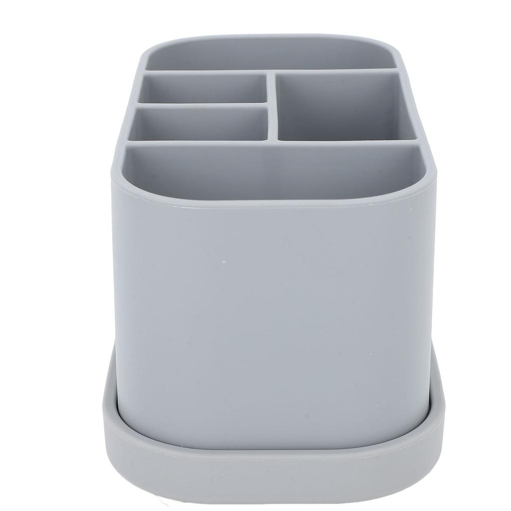 Silicone Toothbrush Toothpaste Holder Multipurpose 5 Slots Drainage Holes Bathroom Countertop