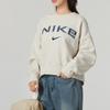 Nike Logo Outdoor Casual Sports Crew Neck Long Sleeve Sweatshirt Women Sweatshirt Beige FV7675104