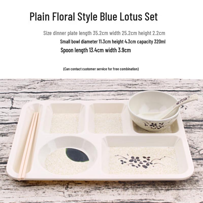 Sweet Elegant Melamine 5-Compartment Rectangular Meal Tray