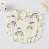 Ruffle Baby Drool Bibs: Pure Cotton Printed Lace Bibs