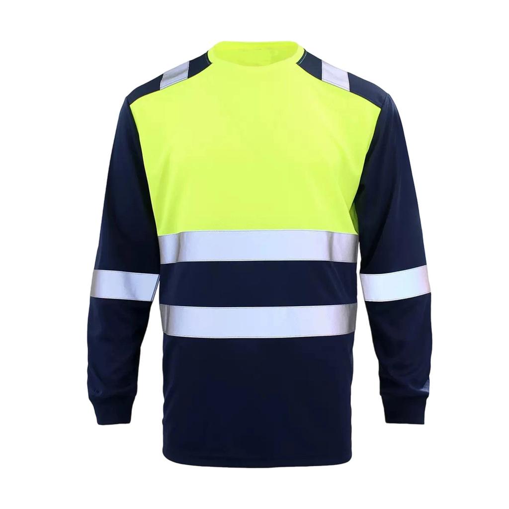 Construction Workwear Reflective Strip Long Sleeved T-Shirt Top