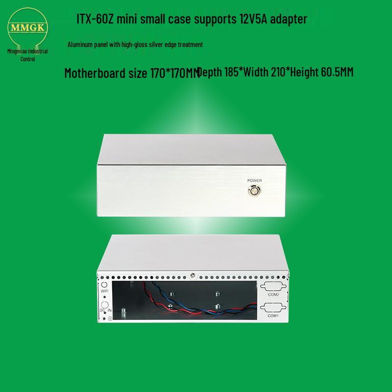 Настенный 4-слотовый ITX CNC промышленный компьютерный корпус, серебристо-серый