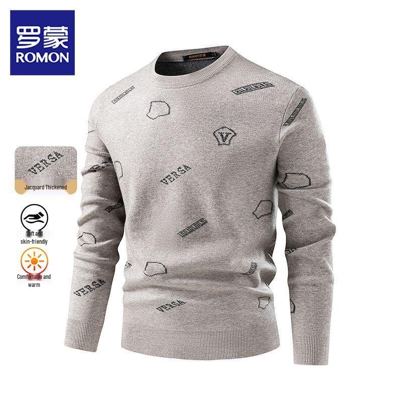 

Lomon Men s Double-Sided Jacquard Thickened Sweater 3XL