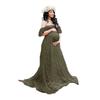 Lace Maternity Dress With Flared Sleeves For Summer Pregnant Women