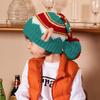 Knit Winter Hat Christmas Ski Hat With Ball And Ears Windproof Holiday Headwear Warm Cozy Beanie For Outdoor Activities