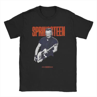 Retro Rock Music Tour Trička Bruce Springsteena Pánská s kulatým výstřihem a krátkým rukávem Oblečení Bavlna Letní topy