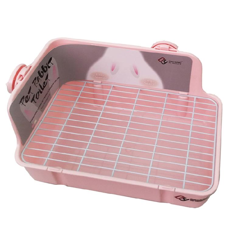 Corner Litter Pan Cage Potty Trainer Litter Box for Rabbit Plastic Material