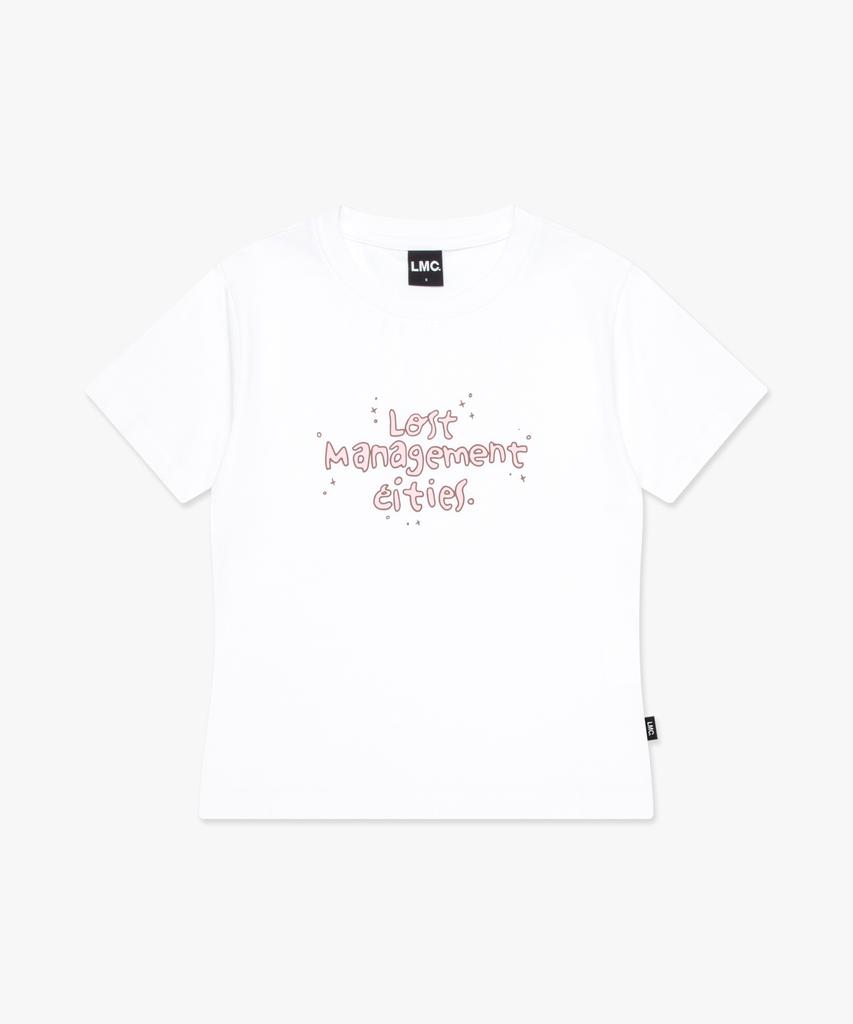 LMC Wm Fn Doodle Cropped Tee White