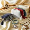 Exquisite Jewelry Storage Bag, Zipper Tassel Jewelry Bag, Satin Fabric Large-Capacity Multi-Layer Dust-Proof Bag