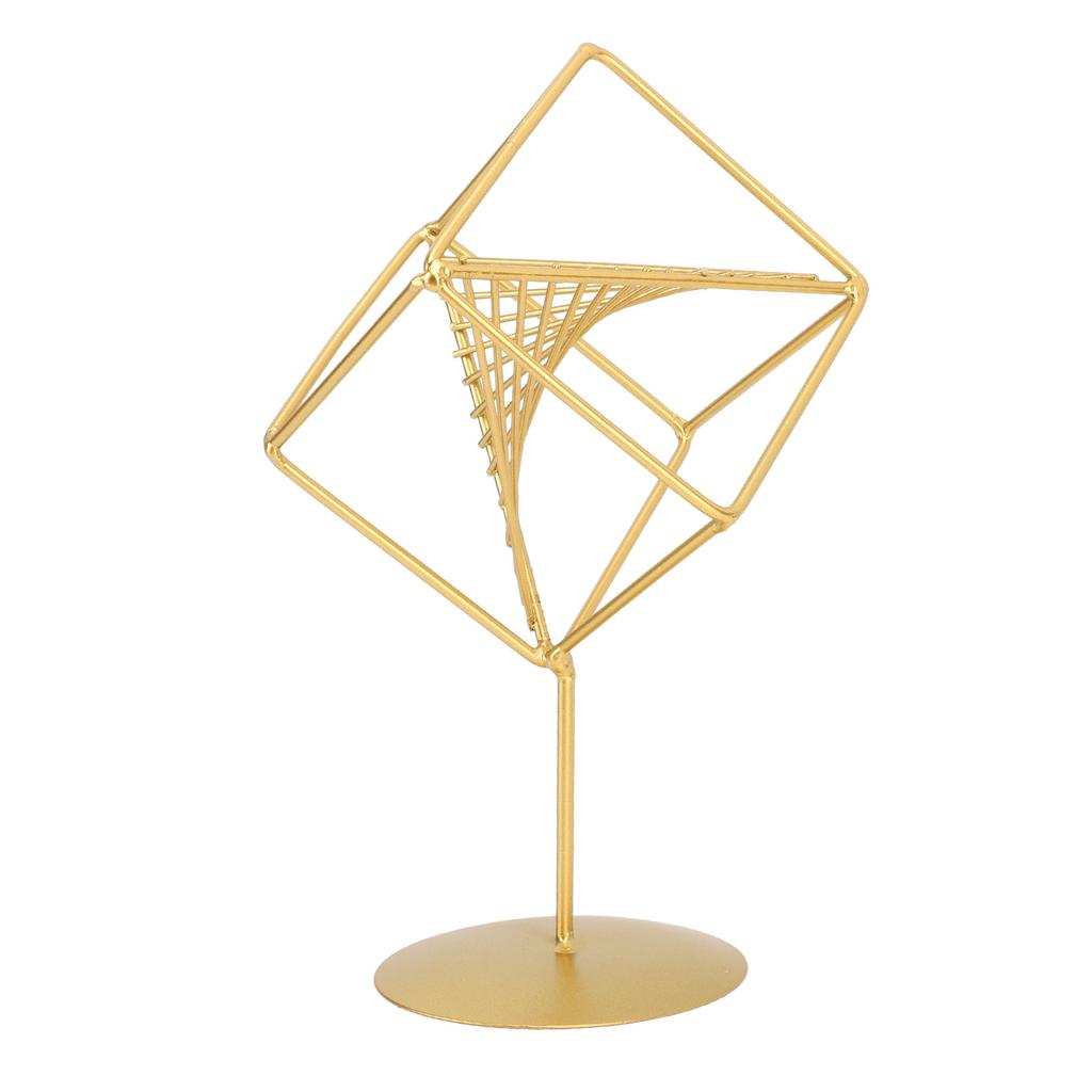 Gold Geometric Table Decor Creative 3D Iron Geometric Sculpture Compact Art Ornament Decor for