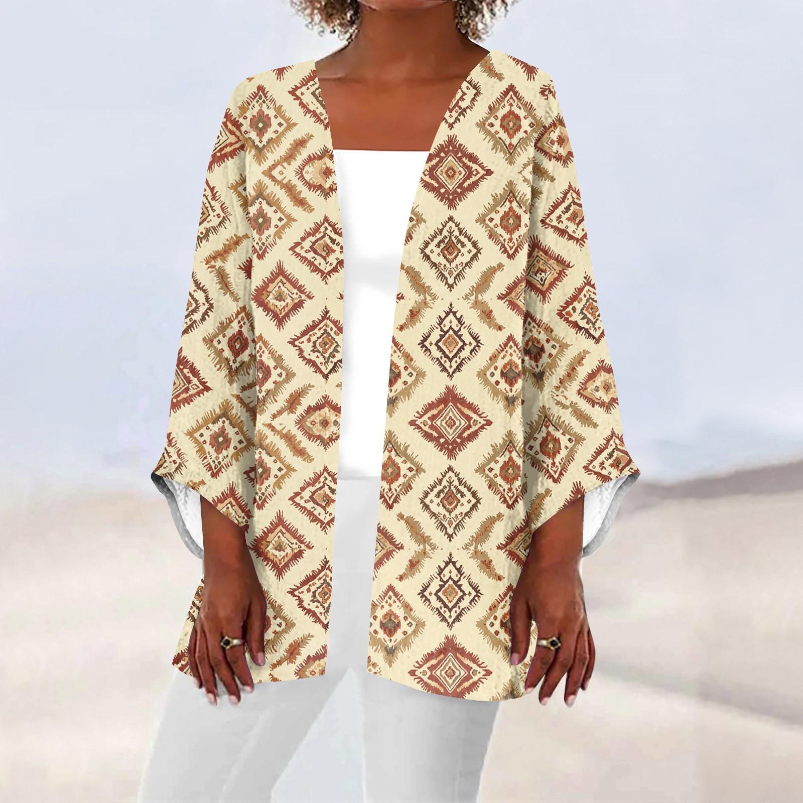 

Женская повседневная и модная легкая куртка средней длины с принтом, кардиган, кардиган XXL бежевый