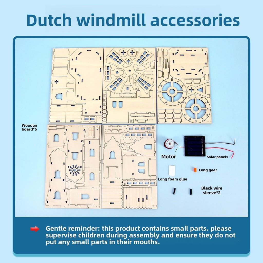Sonnenenergie Wissenschafts-Set für Kinder mit DIY-Holländischer Windmühle und Physik-Experimenten, Pädagogisches Spielzeug-Set