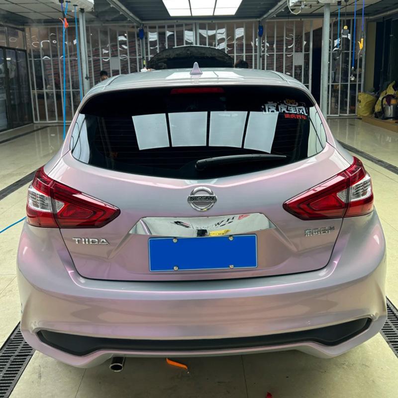 Gloss Chameleon Vinyl Wrap Film Grey to Red Color Shift Self Adhesive Decal Sticker Car Wrapping Foil Air Release