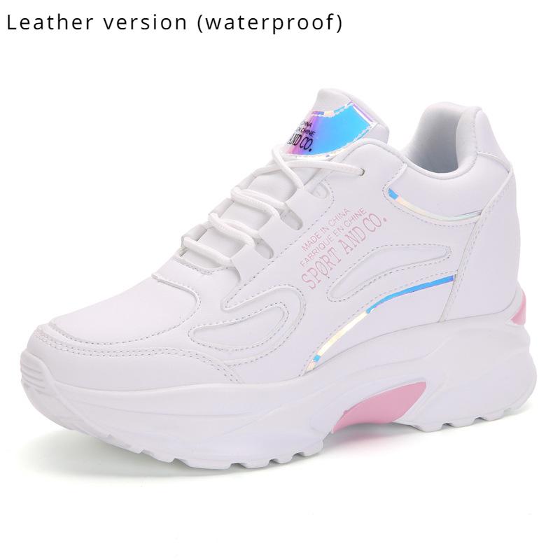 2024 Wiosna i Jesień Nowy Styl Siateczkowe Oddychające Wewnętrznie Podwyższające Wysokość Damskie Buty na Grubej Podeszwie Buty Taty