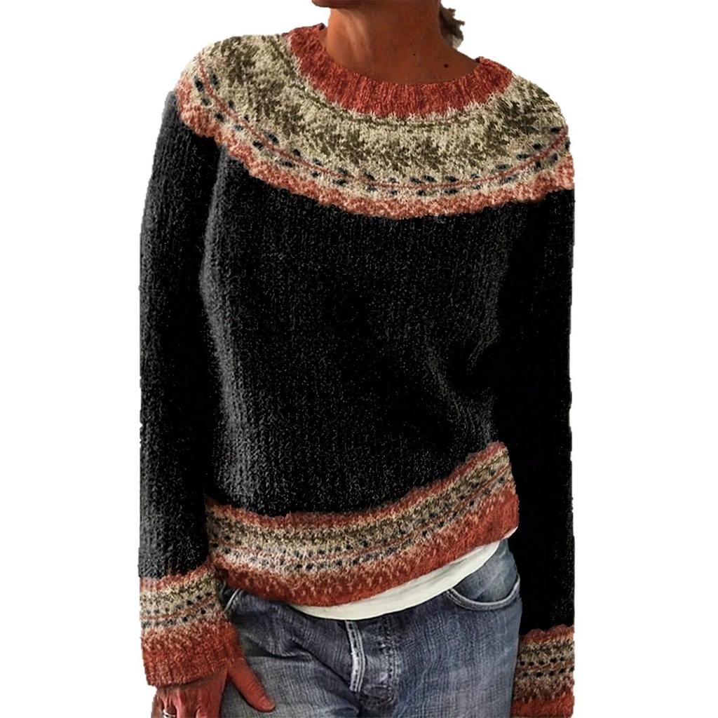 2026 Women's European & American Style Knitwear: Loose Long Sleeve Sweater with Fresh Round Neck - Versatile Top