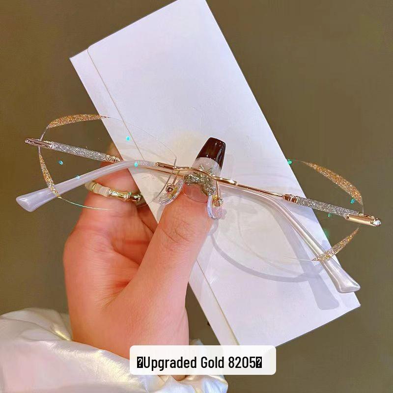 2024 Ultralight Rimless Women's Anti-Blue Light Reading Glasses with Starlight Glitter