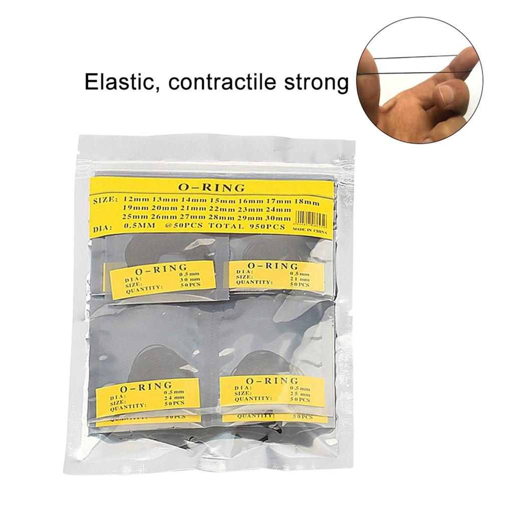 950pcs Bag ORing Watch Back Case Bottom Cover Waterproof Ring Watch Repair Tool(0.5mm )