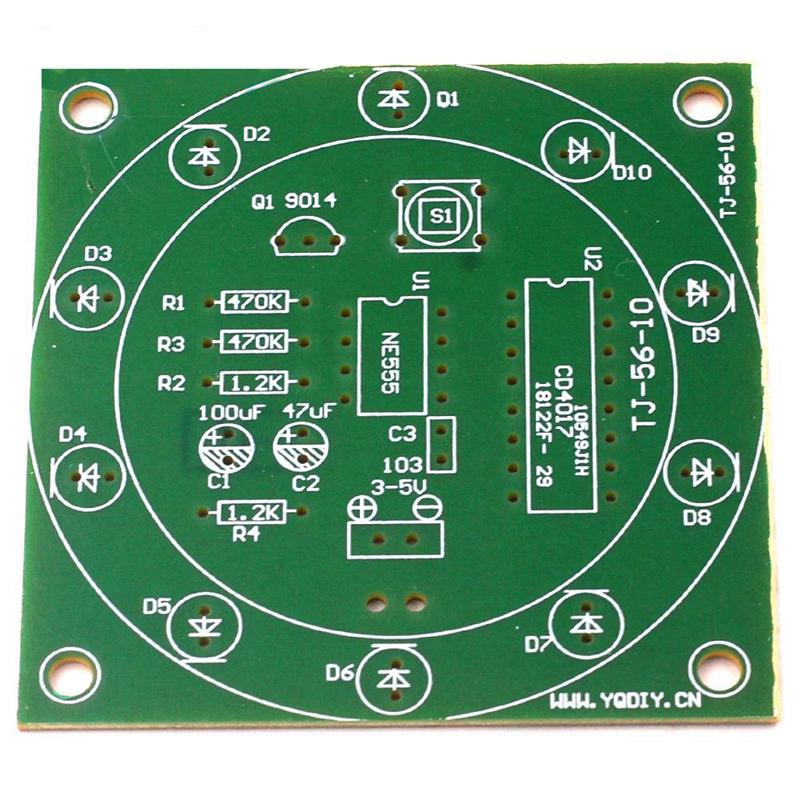 DIY Kits NE555 LED Electronic Lucky Wheel Analog Lottery Tumbler Suite 3V-5V