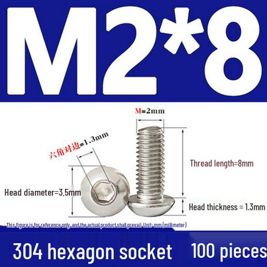 ISO7380 Stainless Steel Hex Drive Dome Head Screws - M2 to M16