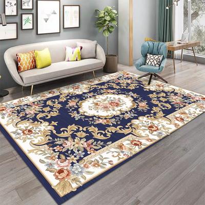 European Retro Floral Large Carpet for Living Room Luxury Decoration Rug Non-slip Bedroom Cloakroom Washable Soft Mat