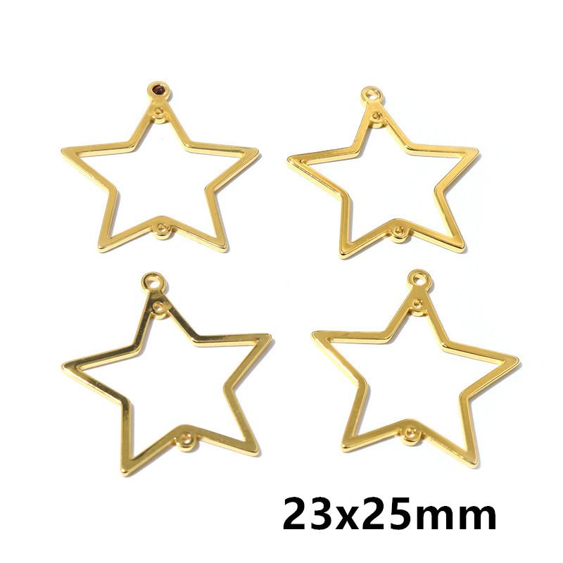 10 Stück Edelstahl Goldfarbe Anhänger Geometrisch Stempelrohlinge DIY Poröser Verbinder Anhänger Halskette Ohrring Zubehör