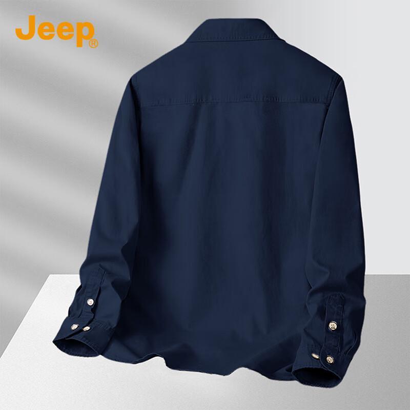 JEEP Men's Pure Cotton Long Sleeve Casual Shirt