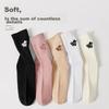 [100% Pure Cotton 10A ] Women's Socks, Breathable And Odor-Resistant, Sweat-Absorbing Embroidered Slouchy Mid-Calf Socks