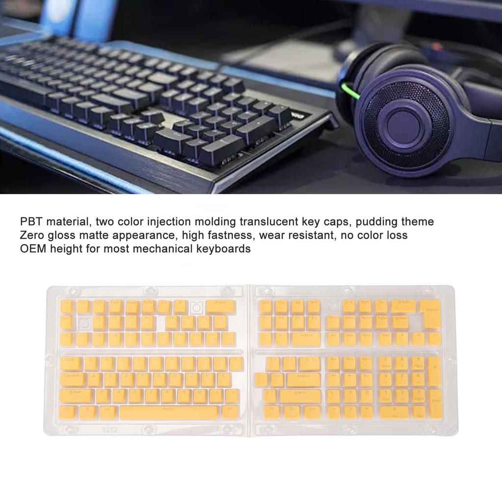 Keycaps PBT Pudding 129 Tasti Traslucidi Altezza OEM Iniezione Doubleshot Keycaps Per Tastiere Meccaniche