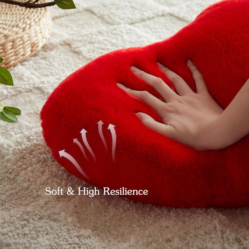 Herz-Kissen für den Valentinstag Rote herzförmige Kissen Ultraweich Klein Niedlich Flauschige Kissen Liebe Dekokissen Geschenke Frauen Mädchen Wohnzimmer